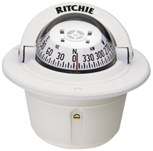 Ritchie Kompas model 'Explorer F-50W', 12V, inbouwkompas, roos &Oslash;69,9mm/5&deg;, wit - 9067040 - 9067040