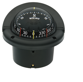 Ritchie Kompas model 'Helmsman', HF-743, 12V, inbouwkompas, roos &Oslash;95mm/5&deg;, zwart - 9067078 - 9067078