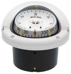 Ritchie Kompas model 'Helmsman', HF-743W, 12V, inbouwkompas, roos &Oslash;95mm/5&deg;, wit - 9067079 1 - 9067079