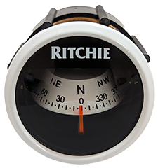Ritchie Kompas model 'Ritchie Sport X-23WW', dashboardkompas, 12V, roos &Oslash;50,8mm/5&deg;, witte bezel - 9067116 - 9067116