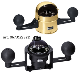 Ritchie kompas model 'Globemaster D-5-S-B', 12/24/32V, opbouwkompas, roos &Oslash;127mm/2 of 5&deg;, zwart - 9067310 - 9067310