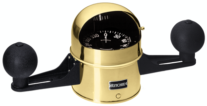 Ritchie kompas model 'Globemaster D-5-S-X', 12/24/32V, opbouwkompas, roos &Oslash;127mm/2 of 5&deg;, messing - 9067312 1 - 9067312