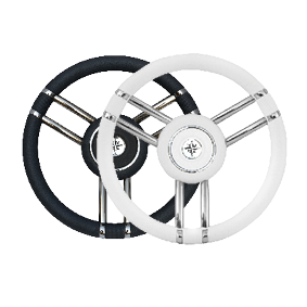 3-Dubbelspaaks stuurwiel type 28", zwart, met polurethaan rand, &Oslash;=350mm - 9068730 1 - 9068730