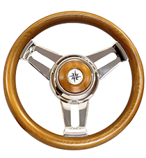 3-Dubbelspaaks RVS Stuurwiel model 31 Teak, &Oslash;=350mm - 9068750 - 9068750