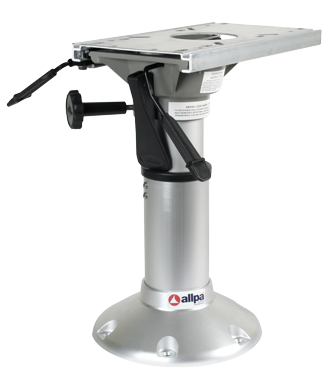 Aluminium mainstay 'Heavy Duty' stoelpoot (360&deg; draaibaar + lock) H=381-508mm, voet &Oslash;229mm - 9069190 72dpi - 9069190A