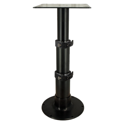 Springfield Aluminium tafelpoot Tristar Zwart m.3-traps gasdrukverstelling, H=335-714mm met vlakke voeT - 9069194z - 9069194/Z