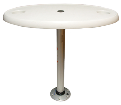 Springfield volkunststof tafelblad ovaal set (457x762mm) met poot (H=686mm) en voet - 9069446a - 9069446A
