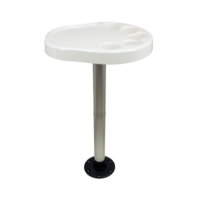 Volkunststof tafelblad set 'Palm' (450x390mm) met poot (H=685mm) en voet - 9069492 - 9069492
