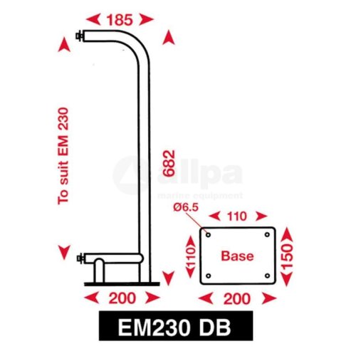 Echomax EM230-BR radarreflector met RVS mastbeugels, wit (wheelmark) - 9070451 1 - 9070451
