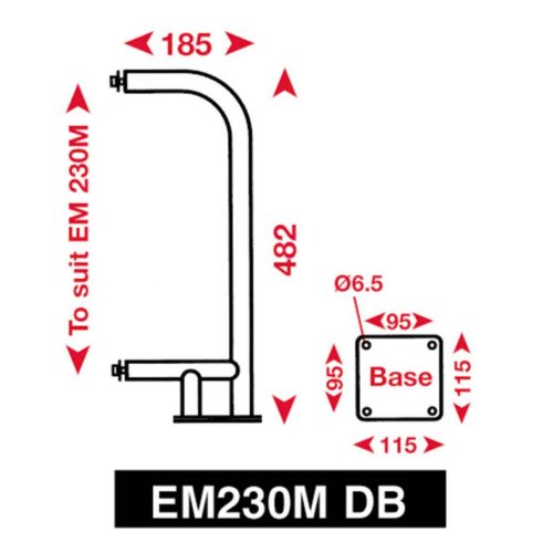 Echomax 230M-DB RVS Bevestigingsbeugel voor dekmontage EM230-Midi - 9070612 1 - 9070612