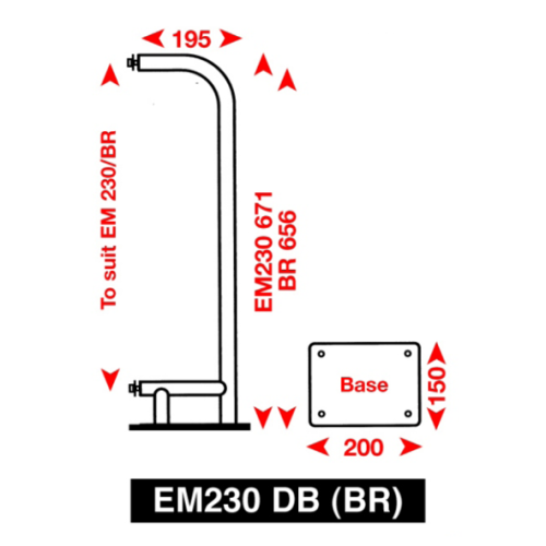 Echomax 230-(BR)DB Bevestigingsbeugel voor dekmontage EM230-BR - 9070614 3 - 9070614