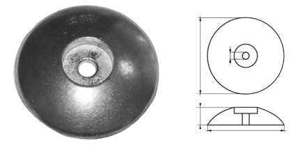 Aluminium ronde roerblad-anode, &Oslash;110mm - 9077191 - 9077191
