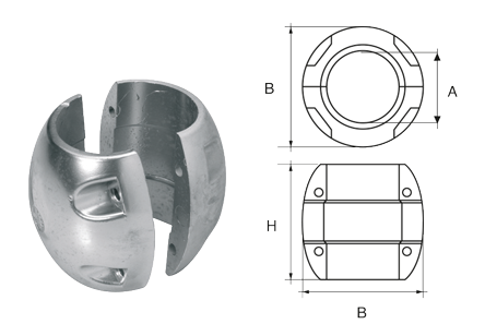 Aluminium anode voor &Oslash;32mm-as, bolvormig - 9077232 - 9077232