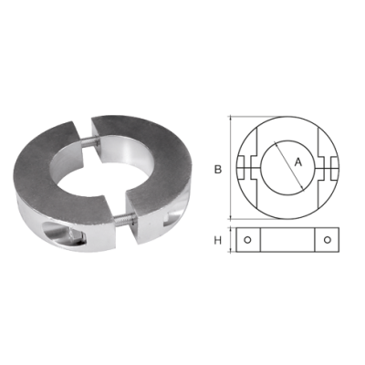 Aluminium anode voor &Oslash;30mm-as ringvormig/dun - 9077330 - 9077330