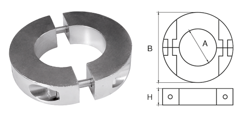 Zink anode voor &Oslash;50mm-as, ringvormig - 9077650 - 9077650