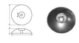 Zinken ronde roerblad-anode, &Oslash;70mm (0,3kg) - 9077900 1 - 9077900