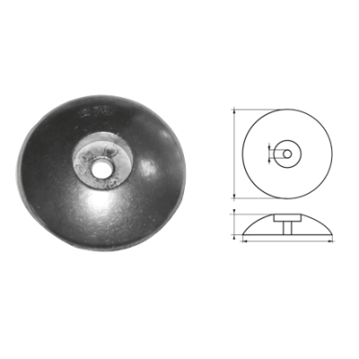 Magnesium ronde roerblad-anode &Oslash;125mm (paar) (0,32kg) - 9077961500x500x0 - 9077962