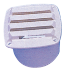 Kunststof Ventilatierooster, 85x85mm, slangaansluiting &Oslash;75mm, wit - 9078145 - 9078145