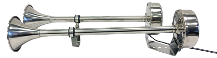 RVS elektromagnetische scheepshoornset, 2-tonig, L=463,5mm, 12V (105dB(A)-350/400Hz) - 9078151 - 9078151