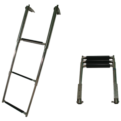 RVS telescopische zwemtrap, 3-treden met kunststof bekleed, max. buis &Oslash;32mm - 9078800 - 9078800