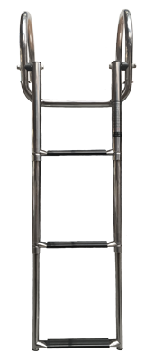RVS telescopische zwemtrap 'Prince' voor zwemplateau; 2+1 ovale treden - 9078802 1 - 9078802