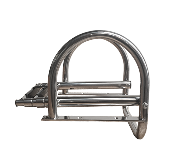 RVS telescopische zwemtrap 'Prince' voor zwemplateau; 3+1 ovale treden - 9078803 01 - 9078803