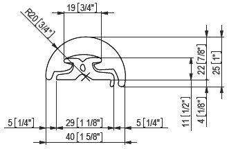 Stootlijst 'Radial 40', wit, H=25mm, rollengte 16m - 9080249r 3 - 9080249R