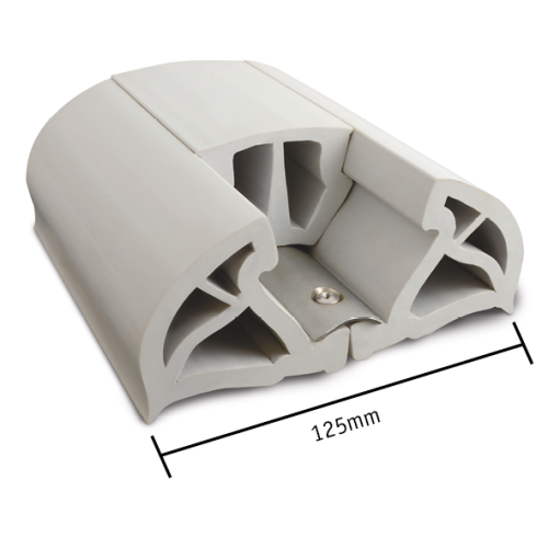 PVC stootlijst 'Bumper', B=125mm, wit 12M - 9080700r - 9080700R