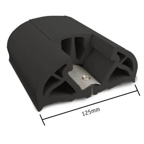 PVC stootlijst 'Bumper', B=125mm, zwart 12M - 9080710r - 9080710R