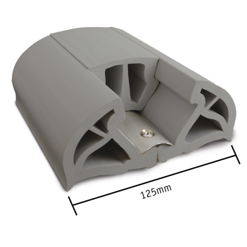 PVC stootlijst 'Bumper', B=125mm, grijs 12M - 9080720r - 9080720R