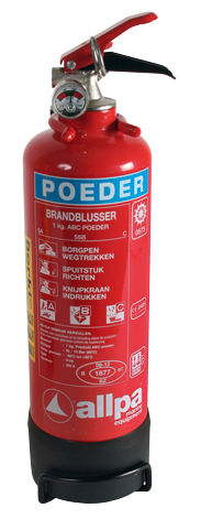 Poederblusser 1kg, &Oslash;85mm, H=350mm (brandklasse A+B+C) - 9082116 - 9082116