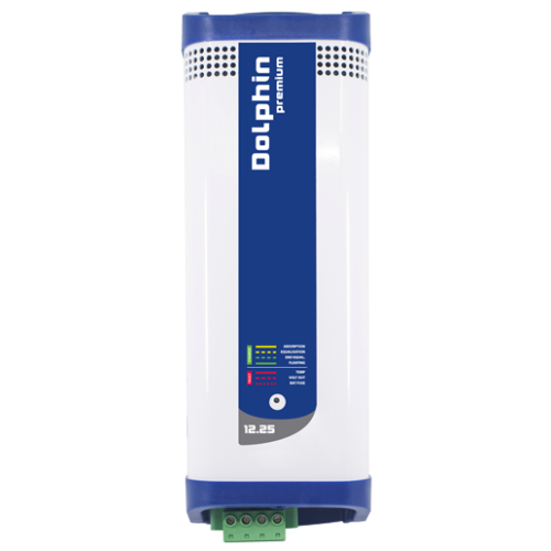 Dolphin premium elektronische acculader, 12V, 25A, capaciteit 350Ah, 96x120x238mm - 9086214 - 9086214