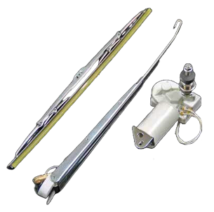 Complete ruitenwisserset model 'Charly', verstelbare enkelarm met flat blade wisserblad - 9096991 - 9096991