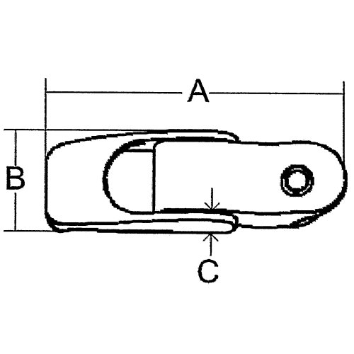 RVS Bakkist-spansluiting, A=82mm, B=25mm, C=15mm - 9098105 1 1 - 9098105
