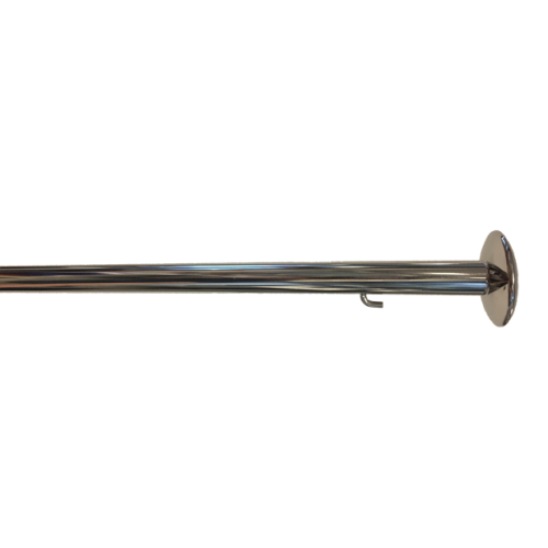 RVS vlaggenstok, L=1m &Oslash;25mm, met 2 haken - 913812 2 - 913811