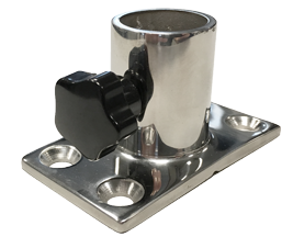 RVS vlaggenstokhouder, recht model 45&deg;, 81x42x45mm; voor 25mm vlaggenstok - 913826 - 913826