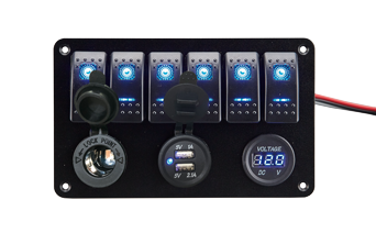 Gang Rocker Switch paneel met Voltmeter + USB + Powersocket - A6sw11b134010 72dpi 1 - 9078612