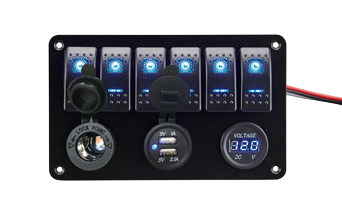 Gang Rocker Switch paneel met Voltmeter + USB + Powersocket - A6sw11b134010 72dpi 1 - 9078612
