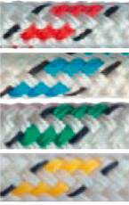 Allcord-18, dubbel gevlochten schootlijn, &Oslash;12mm, wit met groen/zwarte merkdraad, 200m - Al1806 - AL1812/GR
