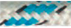 Allcord-18, dubbel gevlochten schootlijn, &Oslash;8mm, wit met blauw/zwarte merkdraad, 200m - Al1808 b 1 - AL1808/BL