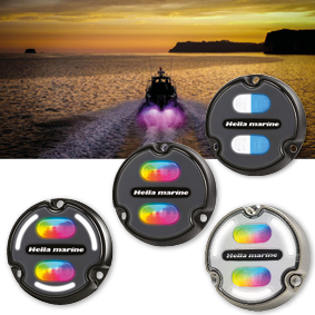 Hella Onderwaterlamp Apelo A2, 30W, RGB multi color, 3000 Lumen, 2.5m kabel, IP68/69, charcoal lens - Apelo totaal - 9041565