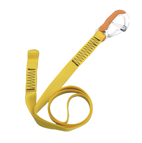 Lifeline met 1 RVS musketonhaken voor veiligheidsgordel, L=2000mm, geel (CE EN 89-686) - B1402200 72dpi - B1402200