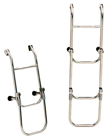 RVS Zwemtrap, 3-treden, met verstelbare spiegelsteun, afm. uitgeklapt 260x700mm, buis &Oslash;20mm - C7074 01 - C7074