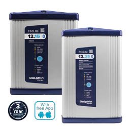 Dolphin Prolite acculader, IP65, 12V, 15A, 2x uitgang - Dolphin prolite samen 72dpi - 9086280