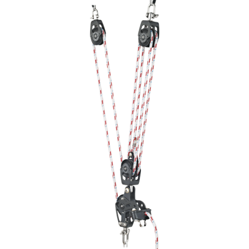Antal grootschoot-systeem E6/75 voor &Oslash;12mm schoot, 6:1 control, met schijven &Oslash;75 & 60mm, SWL 1000kg - E675 - E6/75