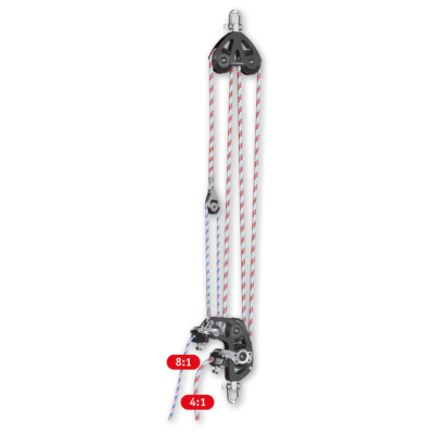 Antal grootschoot-systeem F4/8 voor &Oslash;12mm schoot, 2-speed 4:1 & 8:1 control, schijven &Oslash;60mm, SWL 800kg - F4 8 - F4/8
