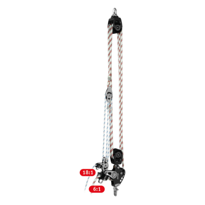 Antal grootschoot-systeem F6 voor &Oslash;12mm schoot, 2-speed 6:1 & 82:1 control, schijven &Oslash;60mm, SWL 1000kg - F6 - F6