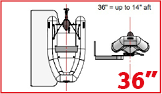 Hurley H2O Davit System 36" Black Mount Soft Bottom w/footplate to perm. mount to swim platform - H2o 36 72dpi 2 - 9084926