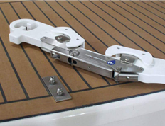 Hurley H2O Davit System 6" Mount Soft Bottom White w/foot plate to perm.mount to swim platform - H2o dinghy davit 1 72dpi - 9084620