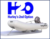 Hurley H2O Davit System 10" Mount Hard Bottom White w/foot plate to perm. mount to swim platform - Hurley h2o 72dpi - 9084625